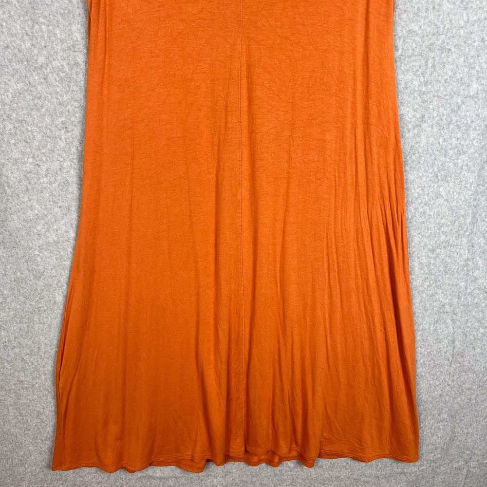 Soft Surroundings Orange V Neck Short Sleeve A Line Jersey Midi Dress Size Large - Picture 7 of 9